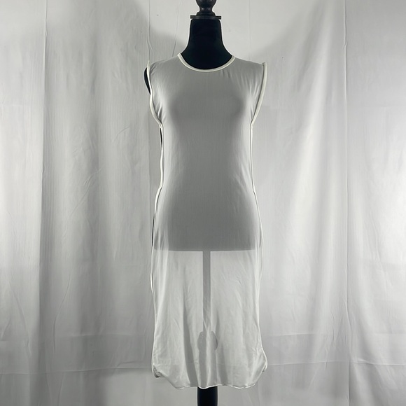 SHEIN Other - Sheer white sleeveless swim cover, tunic, top, peek a boo slits on side, Large